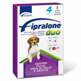 Fipralone Duo 10 20kg 4 Pipette Antiparassitario Per Cane Di Taglia Media